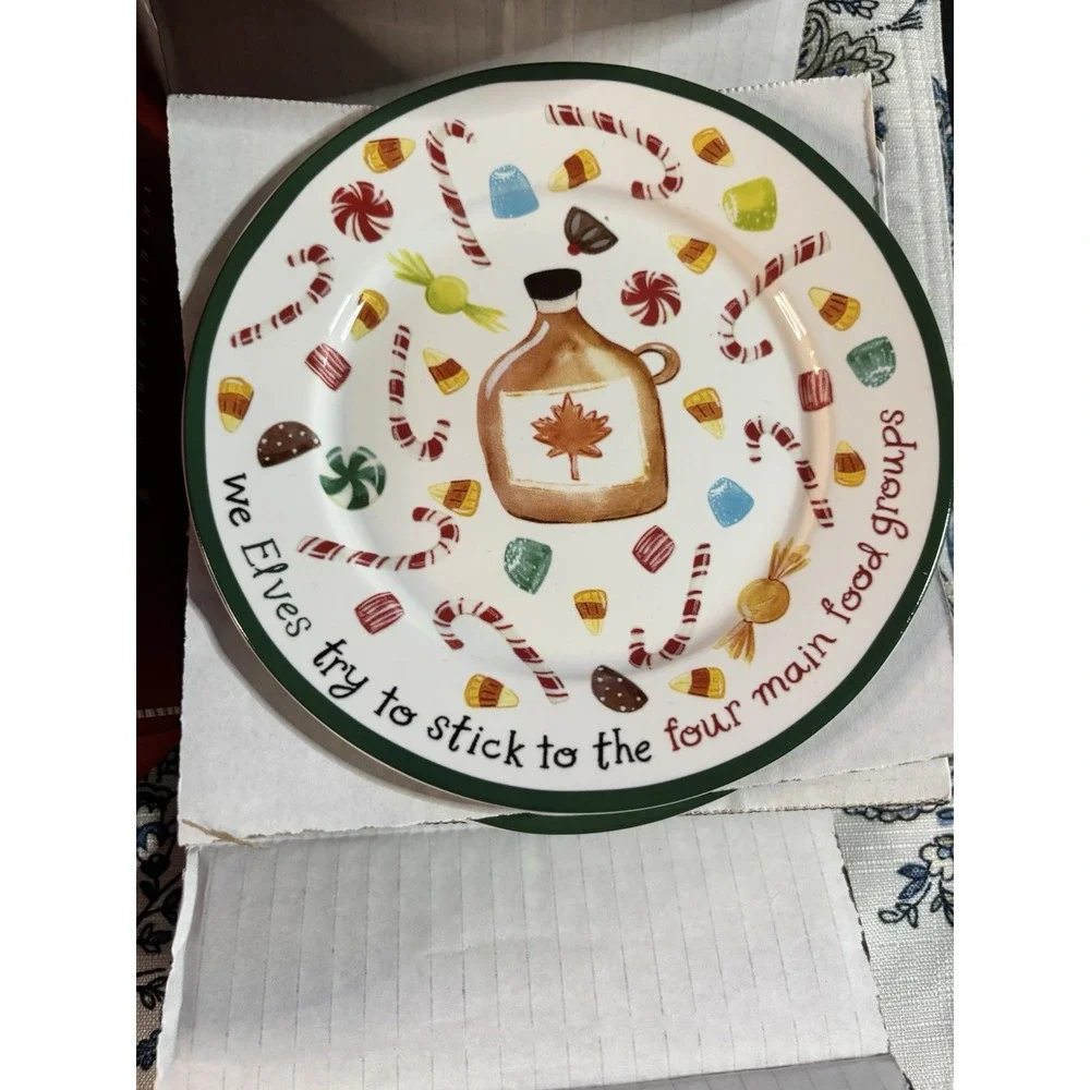 NWT Pottery Barn Elf Appetizer Plates-Set/4-Four‎ Main Food Groups